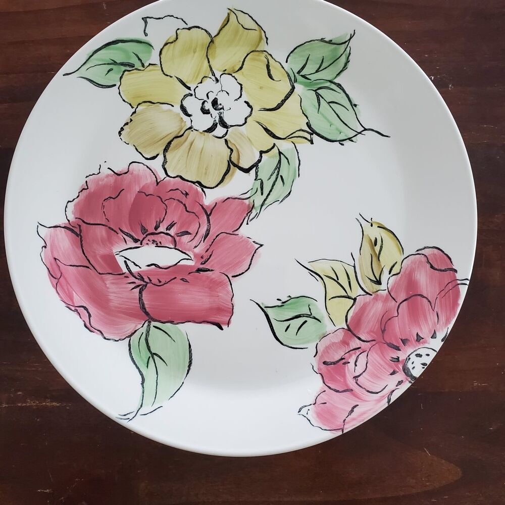 Johnson Brothers Carmel Floral Dinner Plates Set of 4 Plates 10-1/8" Made in Eng